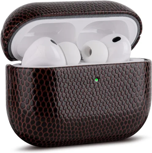 Miniatura 15 de Haobobro Funda de piel para AirPods Pro 3, piel seleccionada respetuosa con la piel, con textura de fibra de carbono, hecha a mano, funda rígida