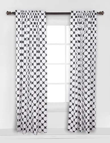 Miniatura 9 de Bacati - Panel de cortina individual de puntos grandes (negro)