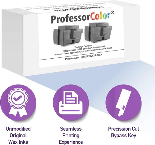 Miniatura 5 de La tinta ColorQube 8570 o ColorQube 8580 reemplaza 108R00926 108R00927 108R00928 108R00930 (10 tintas OEM reenvasadas), el paquete incluye llave
