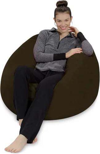 Miniatura 3 de Sofa Sack - Sillón puff: Puff de espuma viscoelástica de 3 pies, sofá mediano con funda de microfibra suave, color verde cocodrilo Microsuede