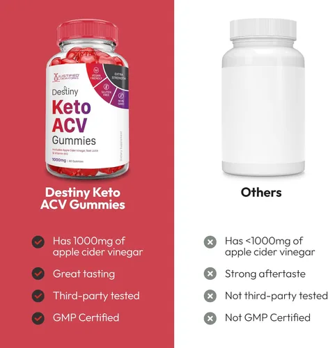 Miniatura 3 de Justified Laboratories Destiny Keto ACV - Gomitas de fórmula avanzada de 1000 mg Destiny Keto Gummies Vinagre de sidra de manzana formulado con jugo