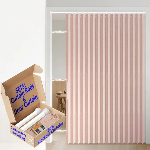 Miniatura 16 de AJAZZ Cortina de puerta magnética 100% opaca de acordeón para armario, cortina invisible para puerta interior de dormitorio, sala de estar, pasillo