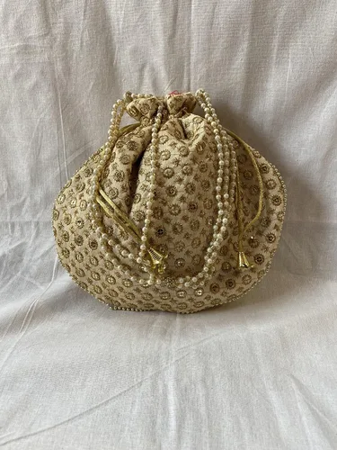 Miniatura 5 de Bolso de mano con asa de perlas de Batwa, diseño étnico indio, para mujer