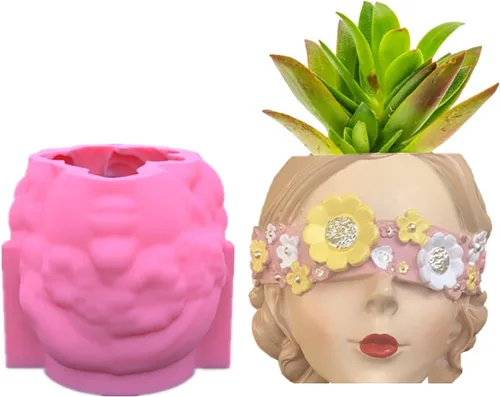 Miniatura 8 de Molde de maceta para cemento, silicio, bricolaje, moldes para jarrones, plantas de hormigón, hechas a mano, herramienta de decoración del hogar