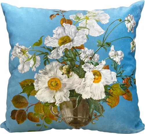 Miniatura 46 de Funda de cojín floral ligera de lujo, 18 x 18 pulgadas, pintura al óleo retro victoriana de doble cara, fondo negro, flor vibrante, funda de cojín