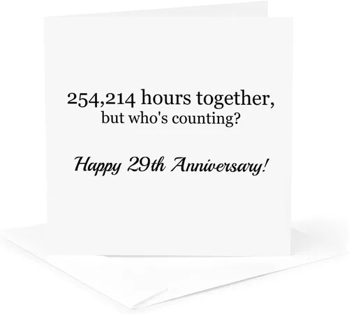 Miniatura 5 de 3dRose Happy 29th Anniversary - 254214 hours together 6 Greeting Cards with envelopes