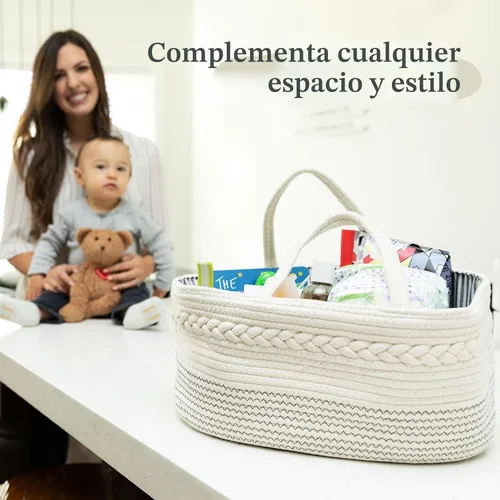 Miniatura 7 de Organizador de pañales de bebé pequeño de lujo – Cubo de almacenamiento para niños y niñas – Bolsa grande y organizador de vehículo con inserciones
