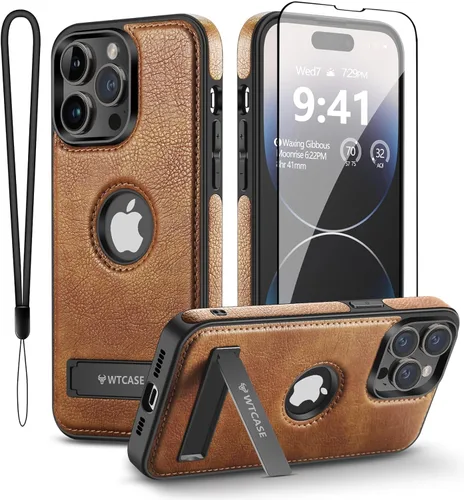Miniatura 12 de WTCASE Funda magnética de piel para iPhone 14 Pro Max, soporte invisible integrado [compatible con Magsafe] protector delgado compatible con iPhone