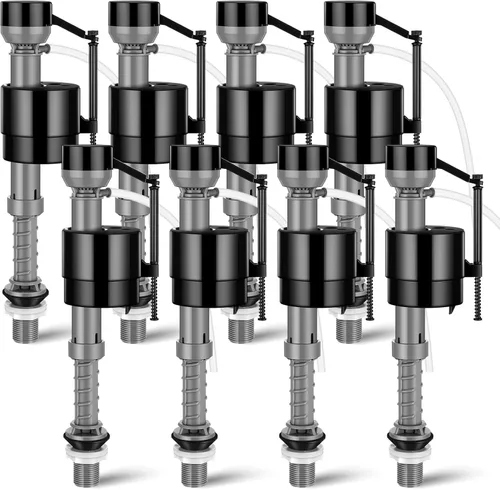 Lasnten Kit de reemplazo de válvula de llenado de inodoro de 8 piezas, kit de reemplazo de válvula para control de agua de tanque y tazón