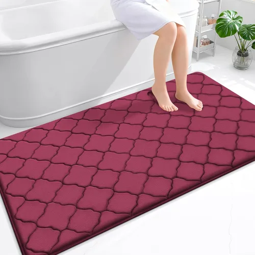 Miniatura 308 de OLANLY Alfombra de Baño de Espuma Viscoelástica de 24 x 16 pulgadas, Ultra Suave y Absorbente, Alfombras de Baño Antideslizantes, Cómodas, Lavables