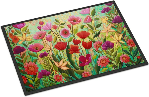 Caroline's Treasures PPD3024JMAT - Felpudo de 24 x 36 pulgadas, diseño de flores de belleza silvestre, para interiores y exteriores, para entrada,