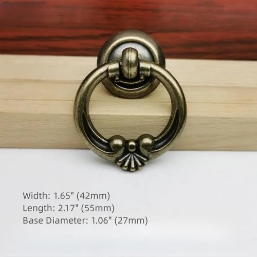 Miniatura 3 de Tiradores de mariposa vintage de bronce antiguo para cajón de un solo agujero, accesorios de gabinete de aleación de zinc para cocina, baño