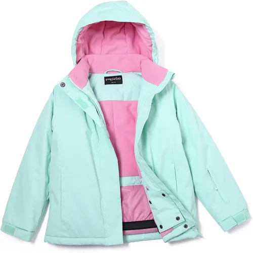 Miniatura 58 de Chaqueta de esquí impermeable para niñas, chaqueta de snowboard para exteriores, resistente al viento, con forro polar, abrigo de nieve cálido