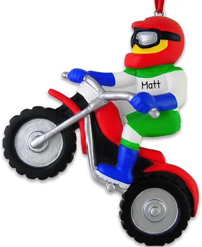 Miniatura 4 de Adorno de Navidad personalizado para motocicleta 2024 – Carreras de pista de tierra, bicicleta, decoración de vehículos, Papá Noel motorista