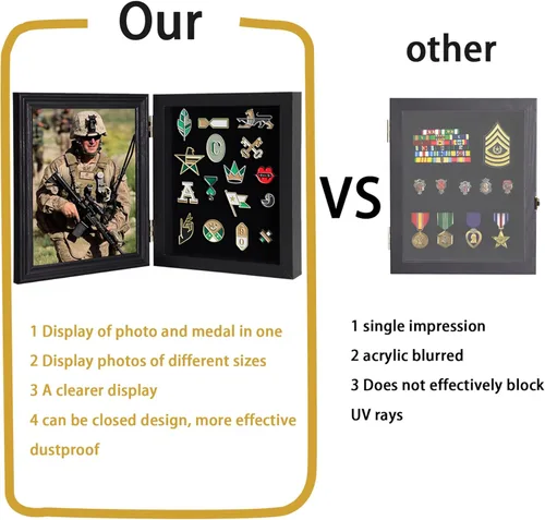 Miniatura 4 de Marco de fotos con 98% de protección UV para medallas militares, etiquetas de playa, alfileres de joyería, regalo de alfiler, cintas de insignia