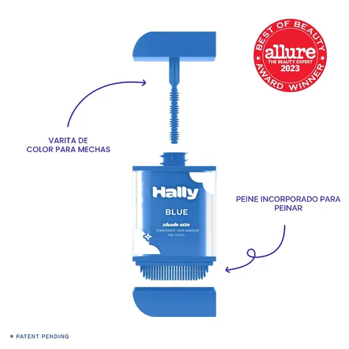Miniatura 3 de Hally Hair Coloración Temporal de Cabello, Shade Stix (Azul) - Accesorios de Maquillaje para Cabello para Niños, Adolescentes y Adultos - 12 ml