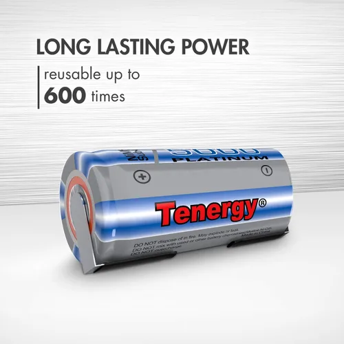 Miniatura 5 de Tenergy Batería recargable NiMH SubC de 5000 mAh con parte superior plana (con pestañas), paquete de 10