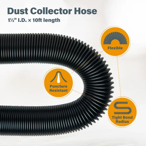 Miniatura 2 de POWERTEC Kit de manguera para herramientas eléctricas con manguera de vacío de 10 pies, 2 adaptadores de cambio rápido y acoplador roscado, kit