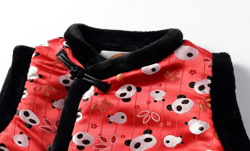 Miniatura 4 de Mud Kingdom Chaleco unisex para niños, forro polar, año nuevo chino, abotonado, vintage