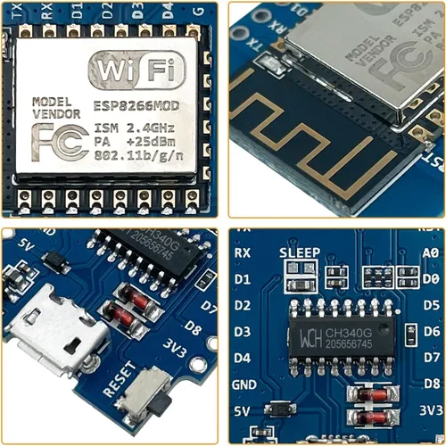 Miniatura 2 de Hosyond 5 unids D1 Mini NodeMcu ESP8266 ESP-12F WiFi Módulo Desarrollo Junta Compatible con Arduino/WeMos D1 Mini