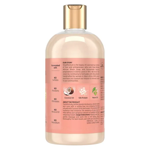 Miniatura 2 de Shampoo para cabello rizado de karité Humedad Hibiscus de coco, 13 onzas