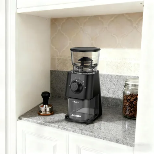 Miniatura 7 de AYCHIRO Molinillo de café eléctrico, molinillo de granos de café para uso doméstico con 30 ajustes de molienda, capacidad de 12 tazas para expreso