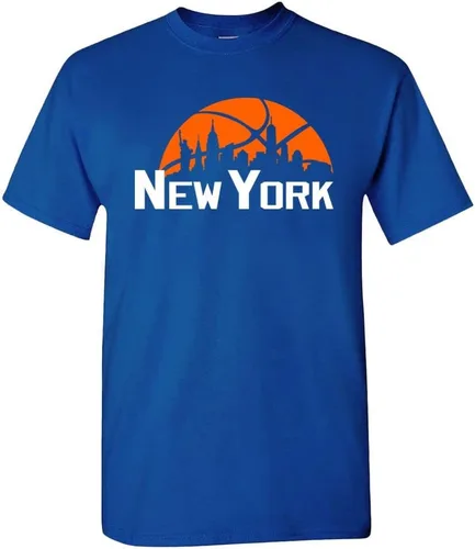 Xtreme Apparrel Camiseta Team Cityscape Skyline para los fanáticos del baloncesto New York - Camisa Royal