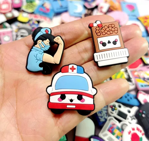 Miniatura 6 de 100 dijes de PVC diferentes para zapatos y pulseras decoración de pulseras y regalos de fiesta Madreperla vidrio aventurina