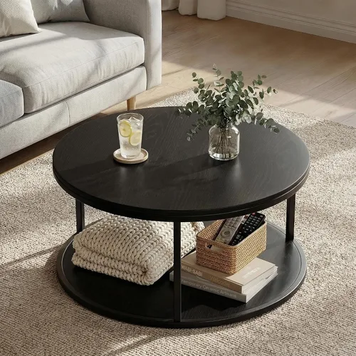 Miniatura 15 de YESHOMY Mesa de Centro Elevable de 40" con Almacenamiento Oculto y Luces LED Multicolor, Mesa Cuadrada Moderna de Madera con 4 Estantes Abiertos