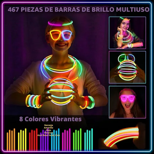 Miniatura 2 de BUDI 467 piezas de palos brillantes para fiestas para niños y adultos, suministros de fiesta que brillan en la oscuridad, accesorios para el 4