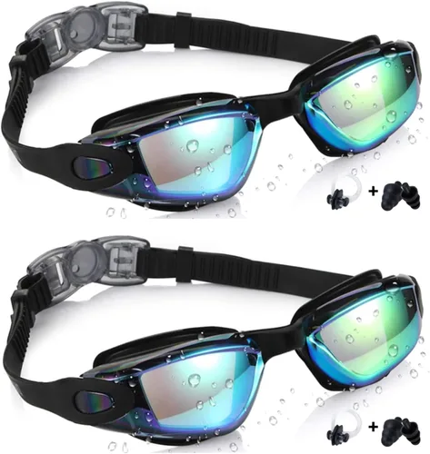 Miniatura 10 de Aegend - Gafas de natación de 2 unidades, gafas de natación para niños, niños y niñas de 3 a 14 años Azul y verde claro