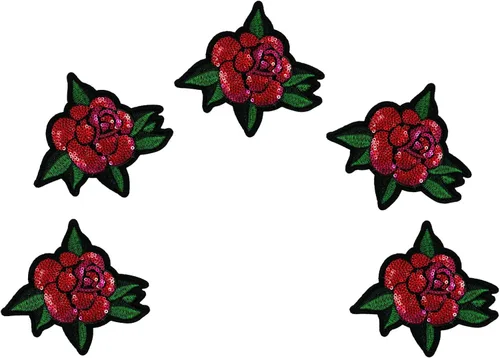 Miniatura 6 de Parches termoadhesivos de lentejuelas para disfraz de Halloween para chaqueta, rosa, cabeza de tigre (amor)