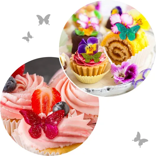 Miniatura 6 de Boao 2 moldes de silicona de mariposa, mini molde de fondant para hornear, herramienta de decoración de cupcakes, bandejas de chocolate