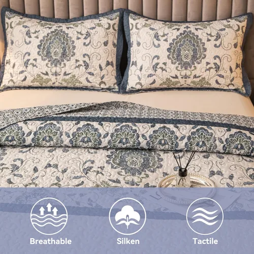 Miniatura 4 de Juego de ropa de cama de edredón bohemio tamaño King, 3 piezas de color rojo (1 edredón, 2 fundas de almohada), juego de ropa de cama ligero
