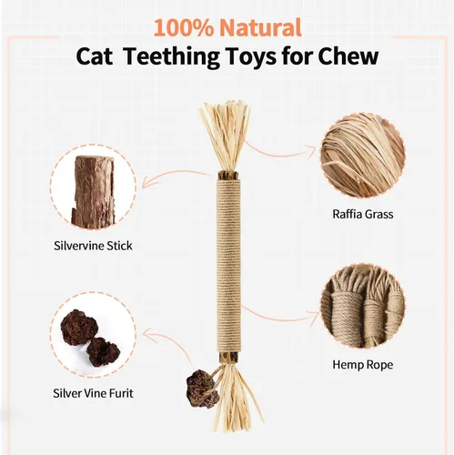 Miniatura 2 de Silvervine Sticks - Paquete de 3 juguetes para gatos, 100% naturales para masticar para gatitos, juguetes de hierba gatera para gatitos y gatos