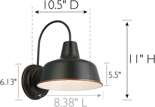 Miniatura 4 de Design House 519504 Mason - Lámpara de pared con 1 luz, bronce aceitado de 8 pulgadas.