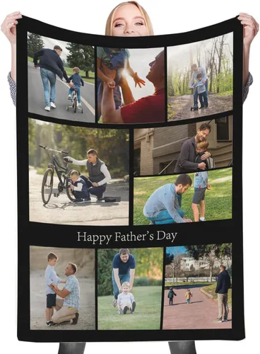 Miniatura 30 de Regalos de cumpleaños personalizados, manta personalizada con mis propias fotos para mujeres, hombres, mamá, papá