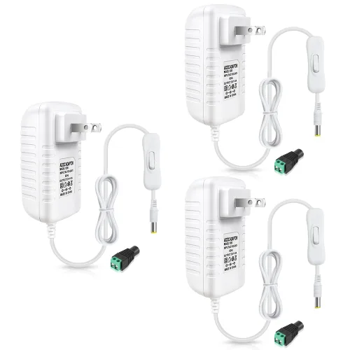 Miniatura 21 de Fuente de alimentación de 12 V, fuente de alimentación de 12 voltios 3A 36 W CC con interruptor de encendido y apagado, adaptador de corriente LED