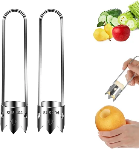 Miniatura 9 de Herramienta de descorchador de frutas y verduras, herramienta de descorchador de semillas de pimiento rojo 2025 de acero inoxidable mejorada