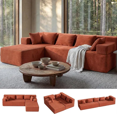 Miniatura 27 de MONVANE 55.5" Convertible Loveseat Sofa, 2-in-1 Boneless Sleeper Sofa Bed Futon Couch with Storage Pocket, Comfy Chenille Deep Seat Boneless Couch