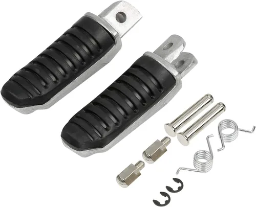 Miniatura 2 de TCMT Plata delantera negra incrustación de goma clavijas de pie estribera de motocicleta reposapiés soporte se ajusta para Suzuki V-Strom 650 1000