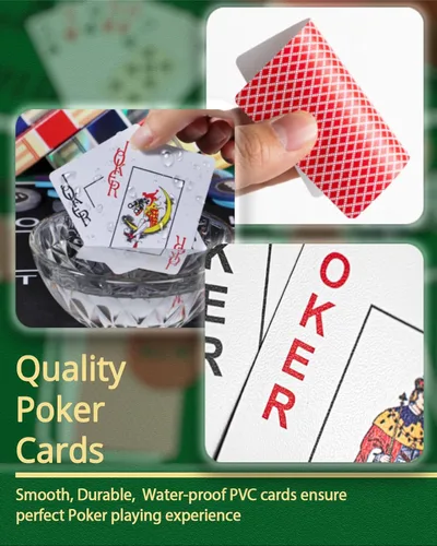 Miniatura 5 de Juego de casino 5 en 1 Pro Set: 125 Pro Poker Chip, Blackjack+Ruleta Rueda+Craps+Texas Holdem+Kit de juego de póker con alfombrilla de juego