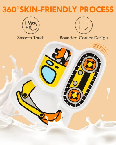 Miniatura 3 de Lehoo Castle Juego de platos y cuencos para niños, juego de vajilla para niños incluye plato, cuenco, taza y vajilla, hecho de material duradero