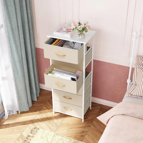 Miniatura 2 de Crestlive Products Cajonera alta para armario, torre de almacenamiento vertical - Estructura de acero resistente, parte superior de madera, cajones