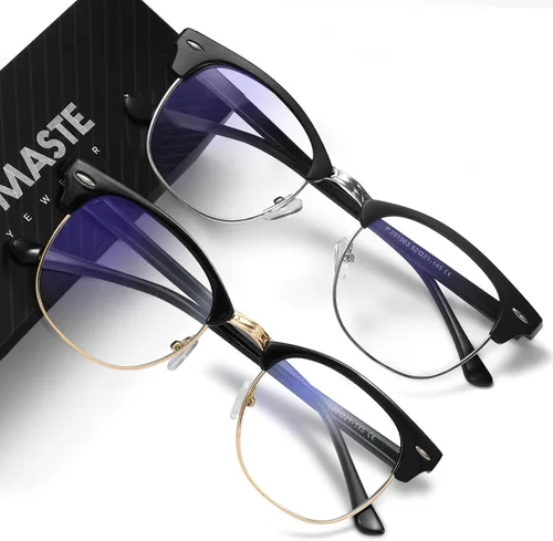 Miniatura 15 de Gafas de Luz Azul para Mujer/Hombre Gafas de Computadora de Luz Azul para Mujeres/Hombres A04-cristal marco plateado