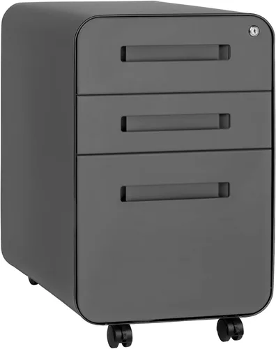 Miniatura 13 de Laura Davidson Furniture Stockpile Archivador de 3 Cajones con Cerradura - Archivador de Metal Bajo Escritorio de Oficina, Carpetas de Archivo