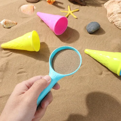 Miniatura 9 de Toddmomy Juguetes para niños pequeños, 10 piezas de plástico para helados, juegos de arena para niños, juego sensorial al aire libre para niños
