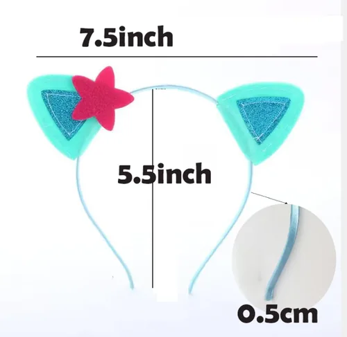 Miniatura 3 de Atvscay Lindas diademas de orejas de gato, diademas elásticas para el pelo, decoraciones de disfraces de fiesta de dibujos animados (4 unidades)