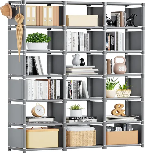 Miniatura 23 de Mavivegue Estante para Libros, Organizador de Almacenamiento de 9 Cubos, Estantería de Bricolaje, Estantería de Cubos de Metal, Estantería Alta