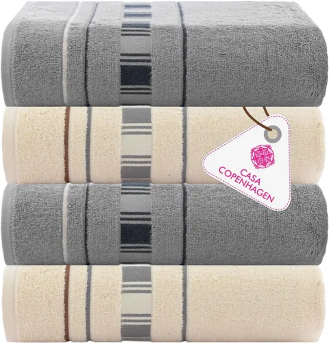 Miniatura 94 de CASA COPENHAGEN Juego de 6 toallas de palomitas de maíz, color azul polvoriento, 21.16 oz/m², 2 toallas de baño, 2 toallas de mano y 2 toallas